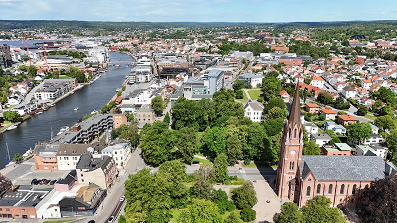 Oversiktsbilde av Fredrikstad by