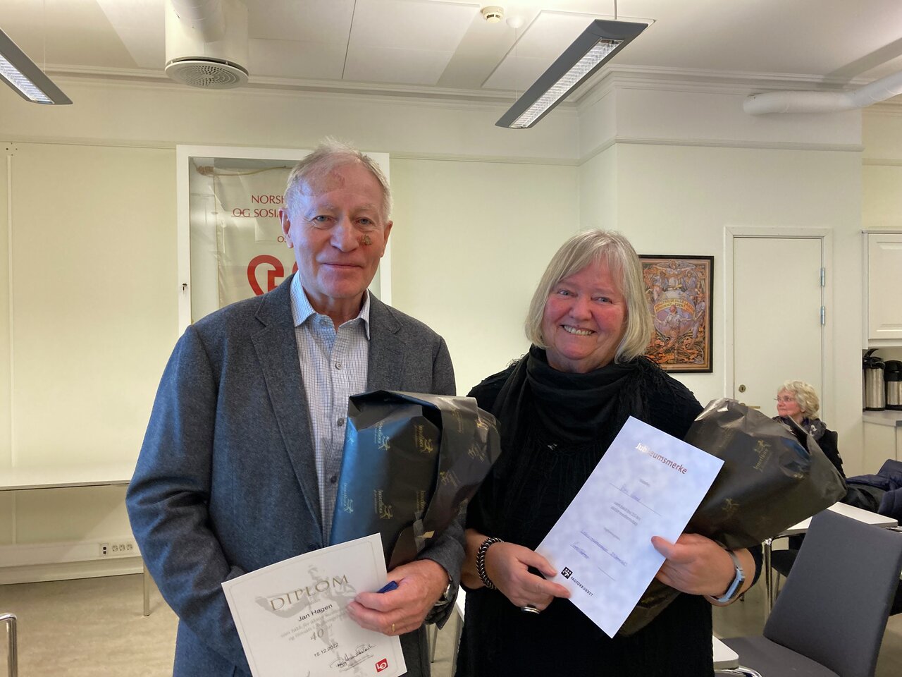Jan Hagen og Brit Håland er pensjonistmedlemmer i Fagforbundet fagforeningen Ledelse og administrasjon.