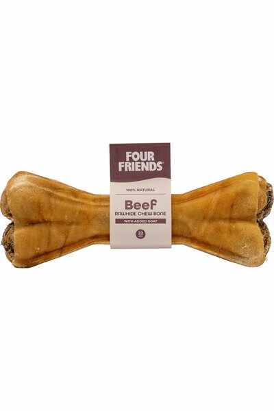 Hundtugg FourFriends Tuggben Beef Rawhide med get