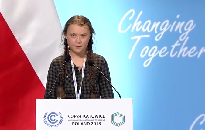 Klimaktivisten Greta Thunberg på FNs klimakonferanse. Da hun tidligere i år talte til Verdens økonomiske forum i Davos sa hun: «Jeg vil ikke at dere skal føle håp. Jeg vil at dere skal få panikk. Jeg vil at dere skal kjenne på den redselen jeg kjenner hver dag. Så vil jeg at dere skal handle». Dette er ord vi må ta til oss, som vi må forstå og som må få oss til å handle.