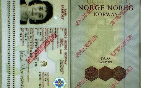 Norsk pass spesimen